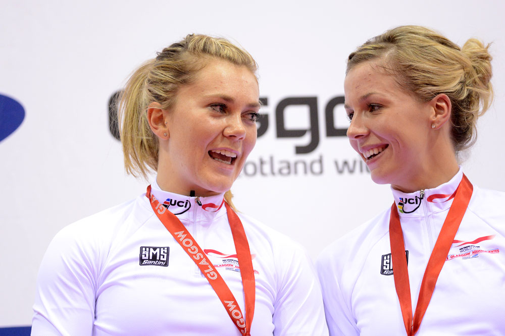 Team sprint podium, Track World Cup, Glasgow 2012, day one