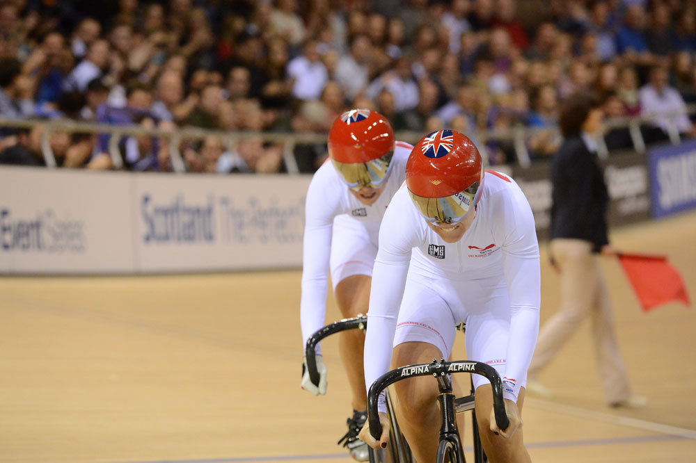 Team sprint start, Track World Cup, Glasgow 2012, day one