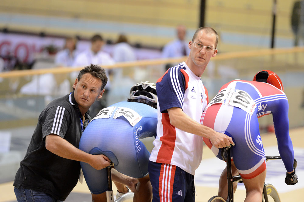 Keirin start, Track World Cup, Glasgow 2012, day two