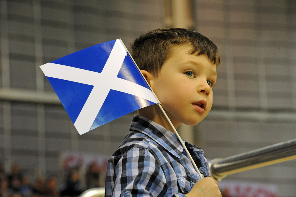 Scottish flag, Track World Cup, Glasgow 2012, day two