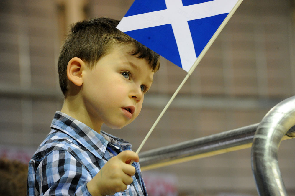 Scottish flag, Track World Cup, Glasgow 2012, day two