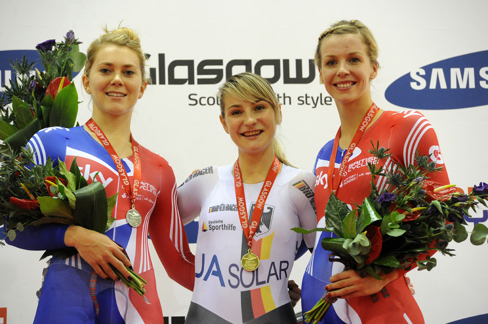 Sprint podium, Glasgow Track World Cup 2012, day two, part 2