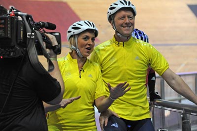 Louise Minchin and Charlie Stayt watch, BBC Breakfast Challenge 2012