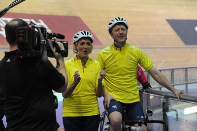 Louise Minchin and Charlie Stayt watch, BBC Breakfast Challenge 2012