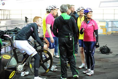 Ed Clancy and BBC team, BBC Breakfast Challenge 2012
