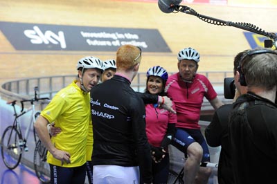 Ed Clancy and BBC team, BBC Breakfast Challenge 2012