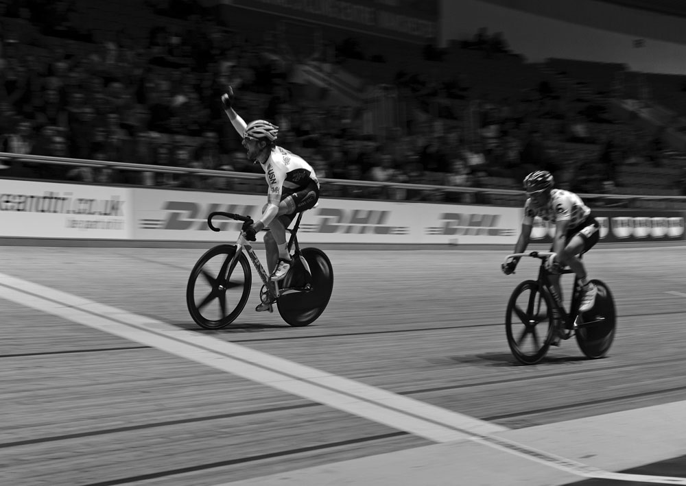 George Atkins outsptrints Adam Blythe, British Madison National Championships 2013