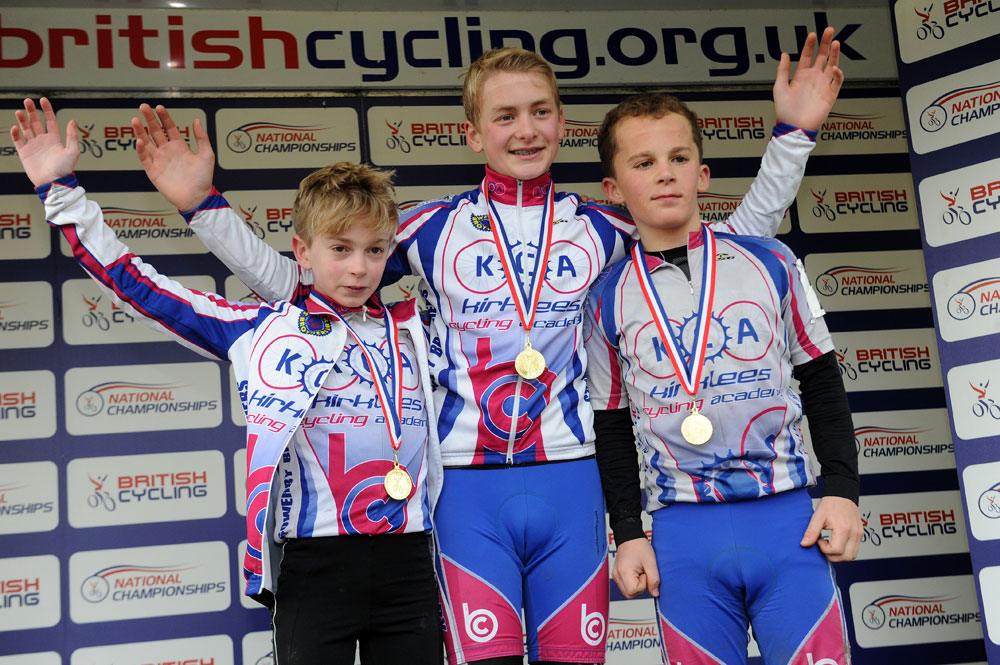 Under-14 team winners, British cyclo-cross National Champs 2013