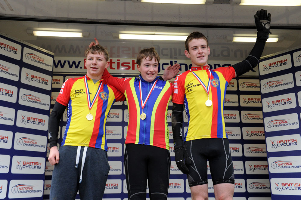 Under-16 team winners, British cyclo-cross National Champs 2013