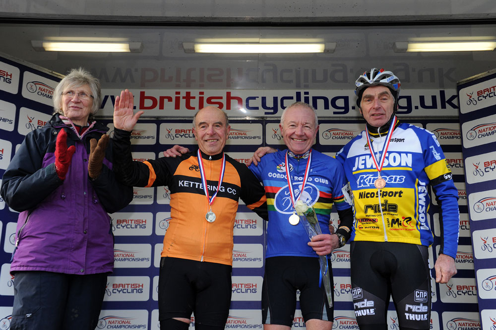 Vets 70+ podium, British cyclo-cross National Champs 2013