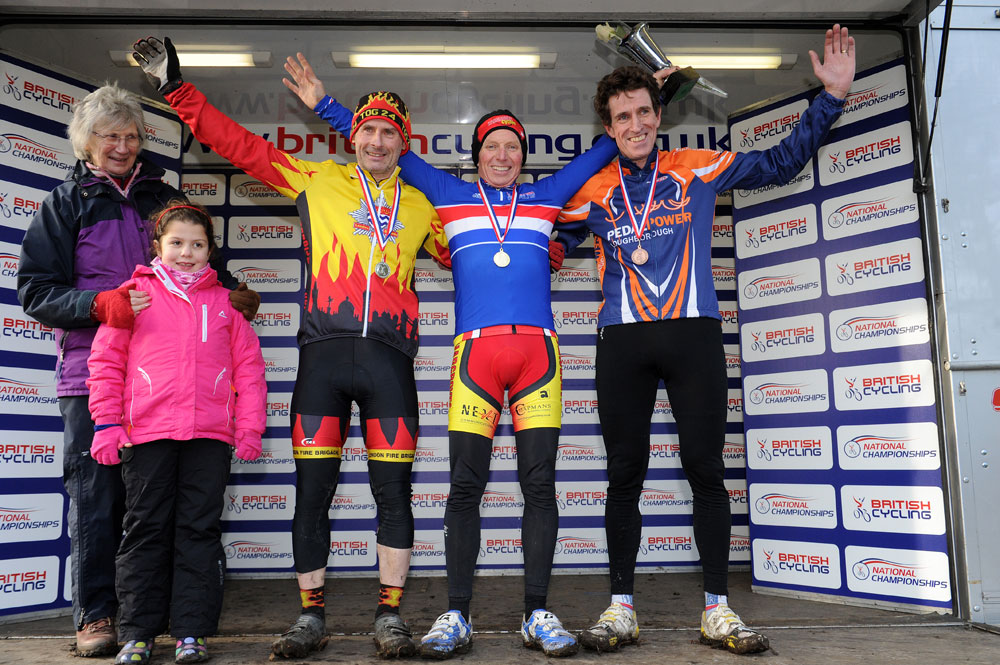 Vets 50+ podium, British cyclo-cross National Champs 2013
