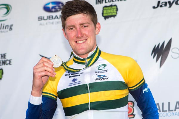 Luke Durbridge on podium, Australian time trial national champs 2013 Luke Durbridge on podium, Australian time trial national champs 2013