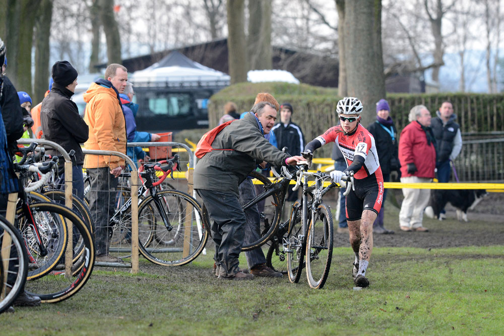 Bike change, Harding, British cyclo-cross national championships 2013