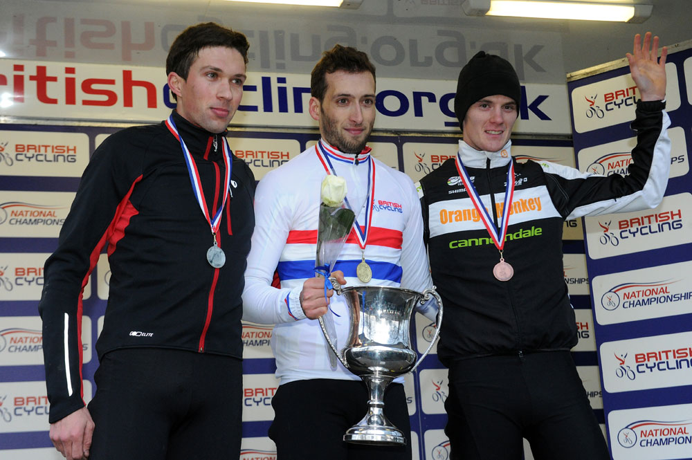 Senior podium, British cyclo-cross national championships 2013