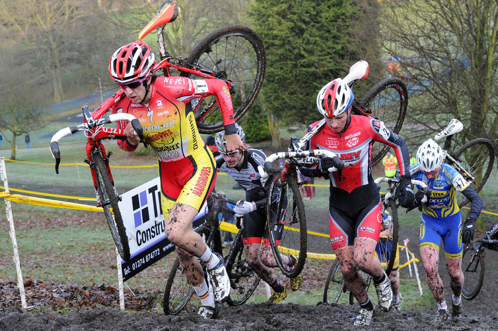 Under-23 race, James and Robinson, British cyclo-cross national championships 2013