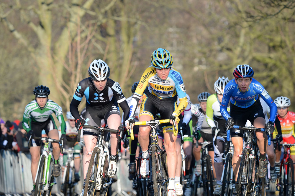 Women's race start, British cyclo-cross National Championships 2013 Women's race start, British cyclo-cross National Championships 2013