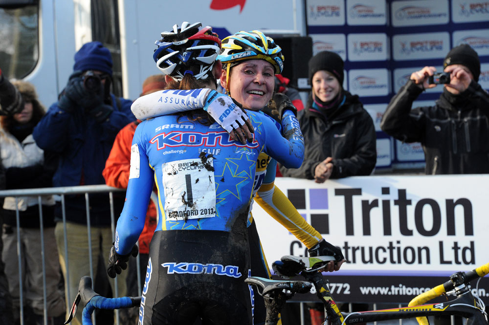 Helen Wyman and Nikki Harris, British cyclo-cross National Championships 2013