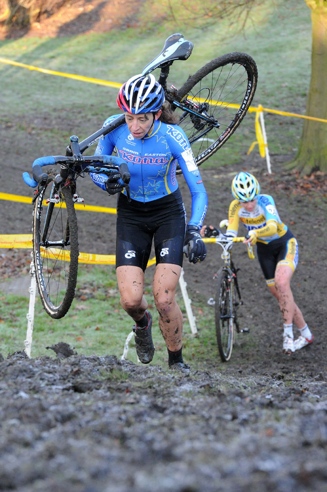 Helen Wyman and Nikki Harris, British cyclo-cross National Championships 2013