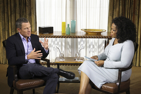Photo: Lance Armstrong Oprah Winfrey interview. 
