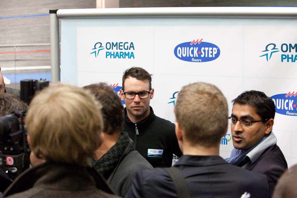 Mark Cavendish, Omega Pharma-QuickStep 2013 team launch Mark Cavendish, Omega Pharma-QuickStep 2013 team launch