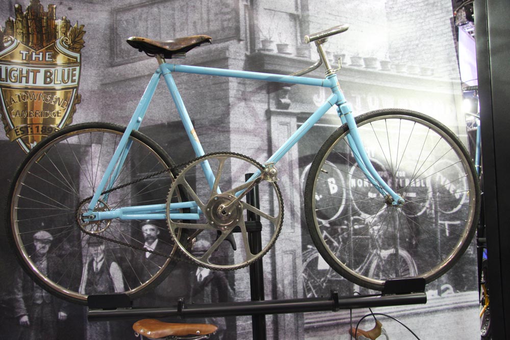 Light Blue big ringed bike, London Bike Show 2013