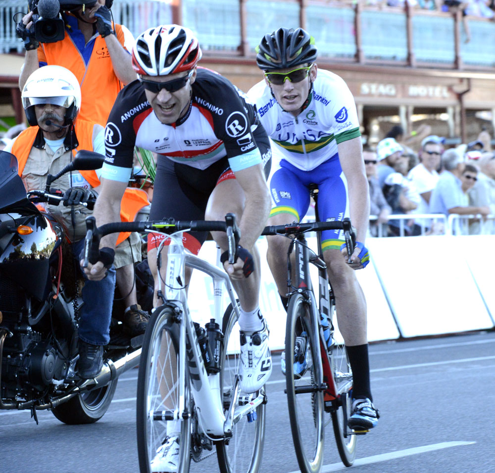 Jens Voigt in escape, People's Choice Classic, Adelaide, 20 January 2013