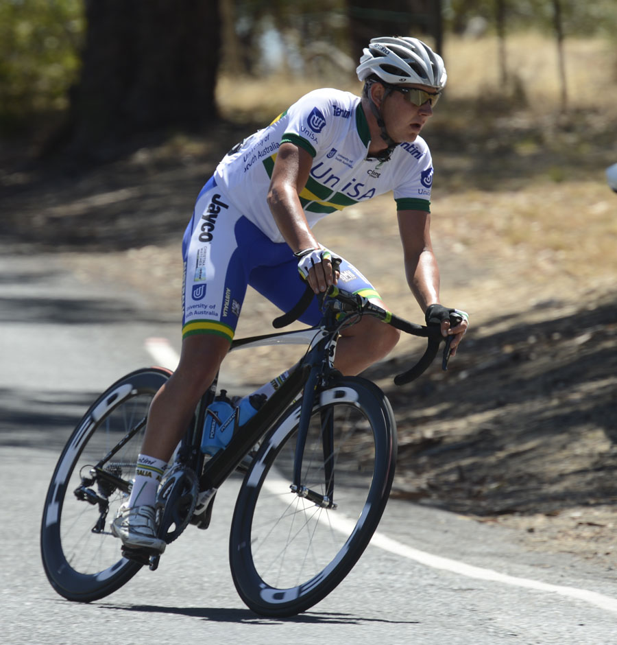 Jordan Kerby escapes, Tour Down Under 2013, stage one
