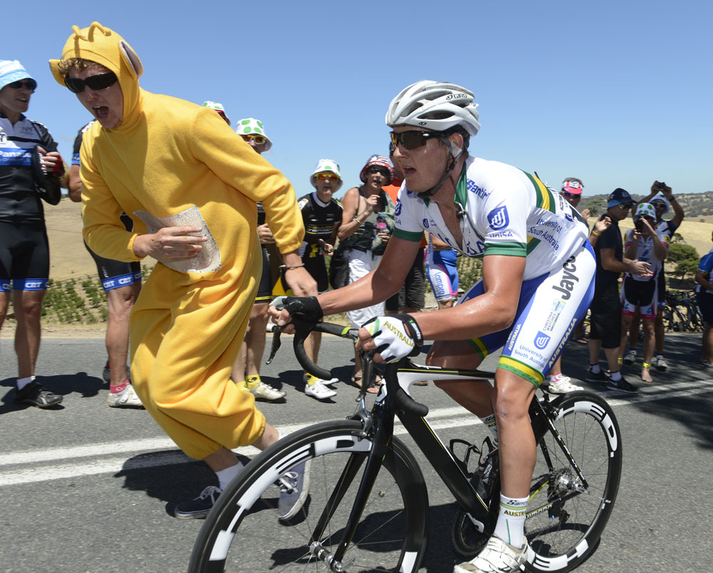 Jordan Kerby on Checkers Hill, Tour Down Under 2013, stage one