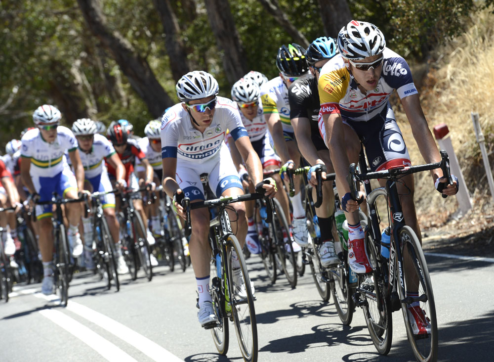 Lotto-Belisol chases, Tour Down Under 2013, stage one