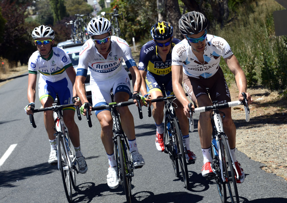 Bonnafond and Clarke in escape, Tour Down Under 2013, stage two
