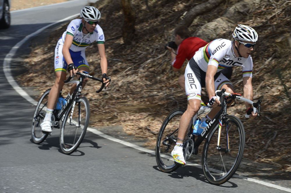 Philippe Gilbert and Damien Howson, Tour Down Under 2013, stage four