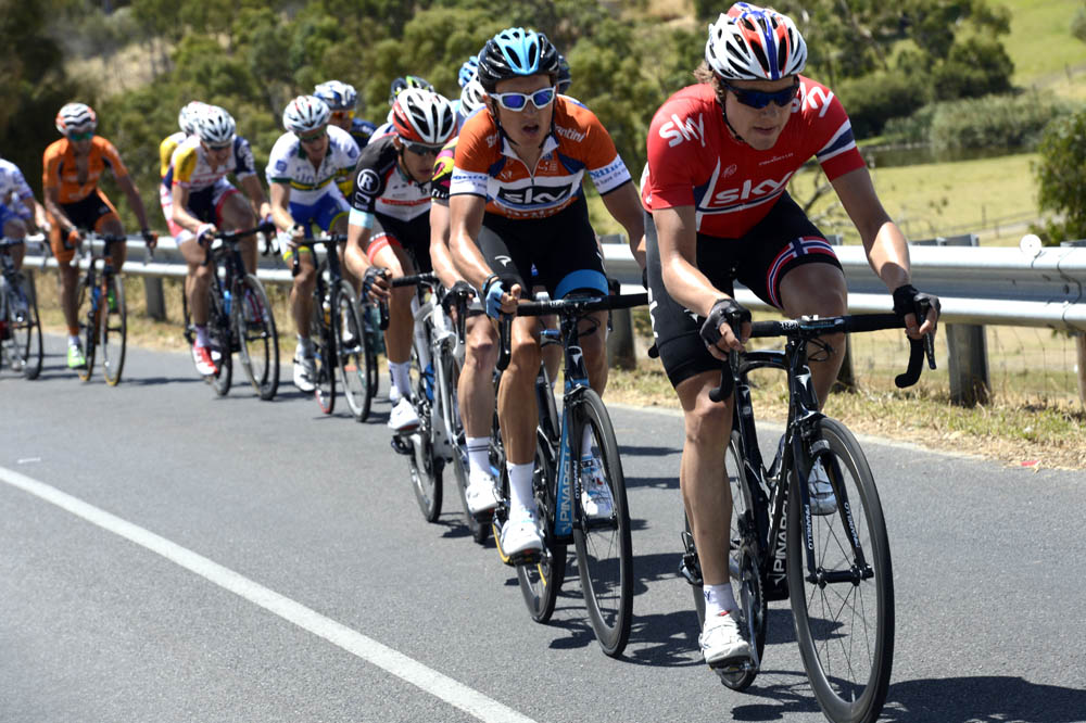 Edvald Boasson Hagen and Geraint Thomas, Tour Down Under 2013, stage five