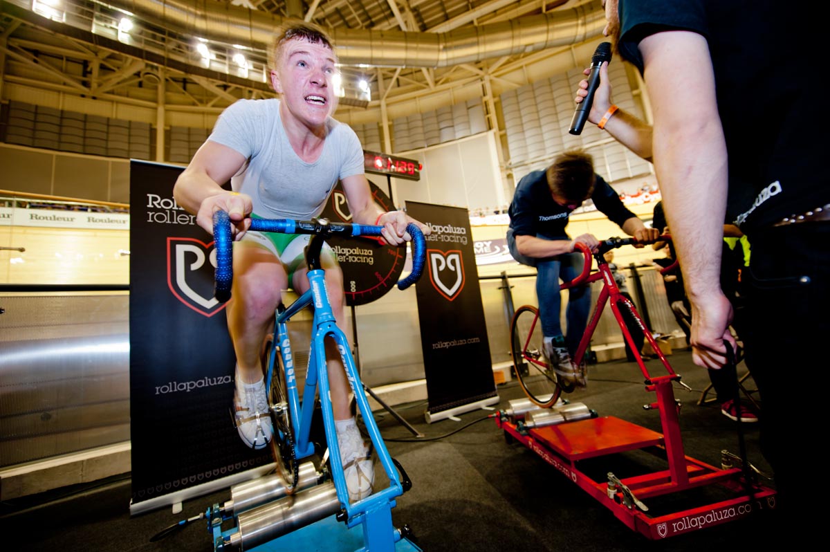 Rotherham (Junior) posts a fast time on the rollers, Revolution 40, February 2013