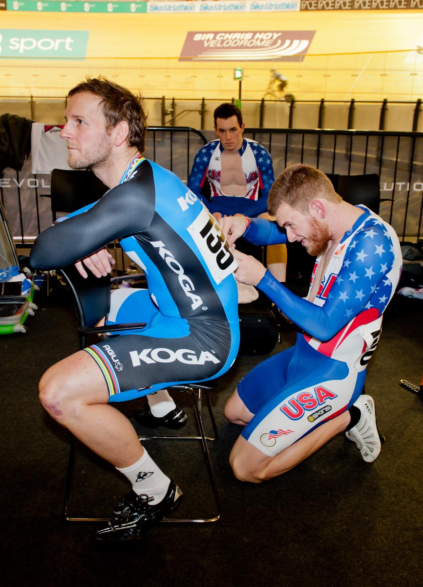 1 Journeyman Teun Mulder gets personal attention from Kevin Mansker.jpg Journeyman Teun Mulder gets personal attention from Kevin Mansker, Revolution 40, February 2013