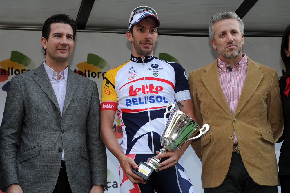 Winner Kenny De Haes on podium, Trofeo Palma, Challenge Mallorca 2013