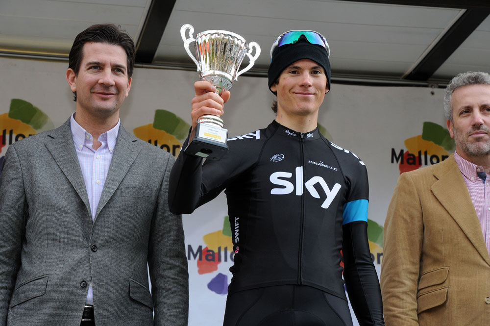 Ben Swift on podium, Trofeo Palma, Challenge Mallorca 2013
