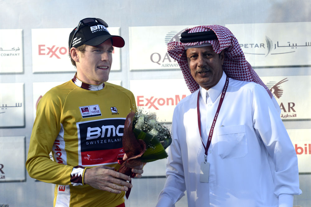 Brent Bookwalter in lead, Tour of Qatar 2013, stage three