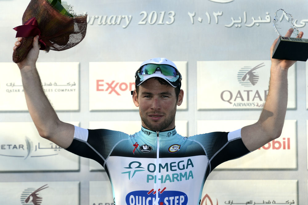 Photo: Mark Cavendish wins, Tour of Qatar 2013, stage three. 