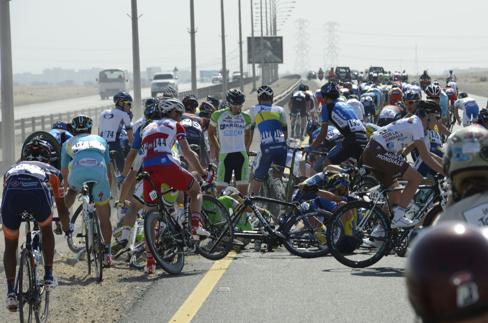 Crash, Tour of Qatar 2013, stage 3