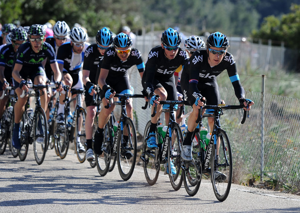 Bradley Wiggins drives chase, Trofeo Serra de Tramuntana 2013, Challenge Mallorca