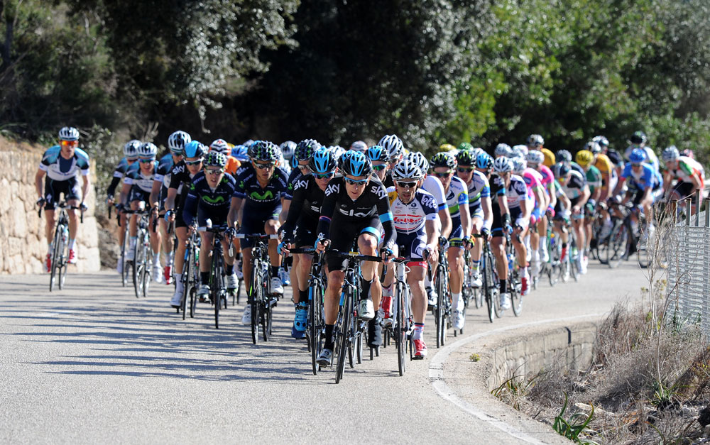 Bradley Wiggins drives chase, Trofeo Serra de Tramuntana 2013, Challenge Mallorca