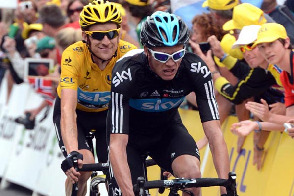 Photo: Chris Froome and Bradley Wiggins, Tour de France 2012. 