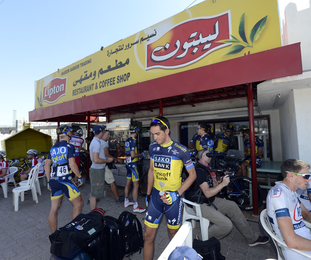 Saxo Tinkoff at start, Tour of Oman 2013, stage two