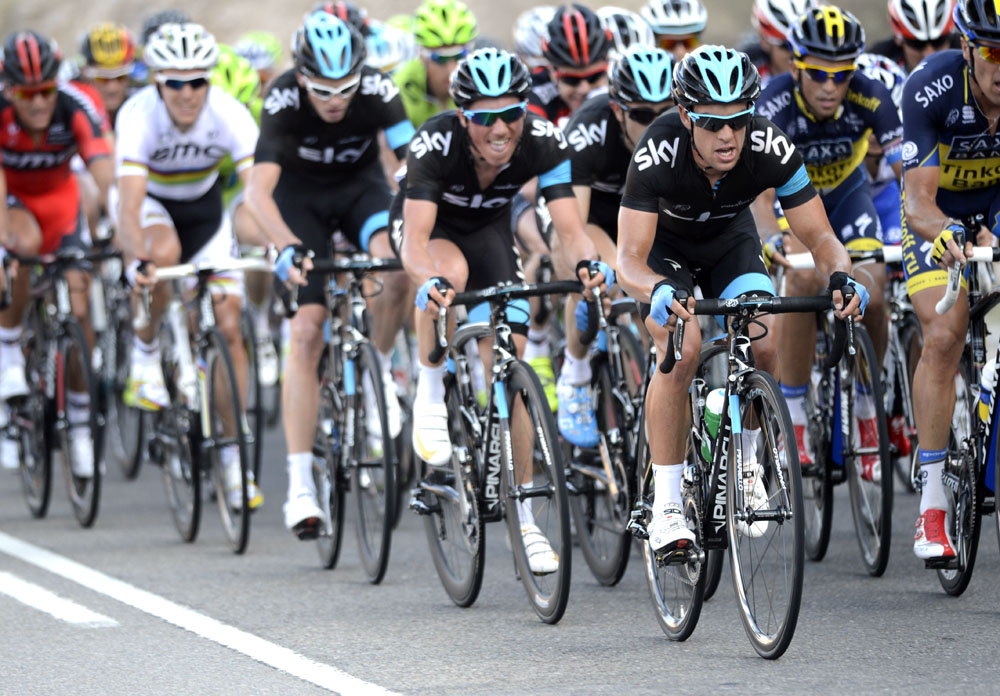 Richie Porte of Sky leads, Tour of Oman 2013, stage two