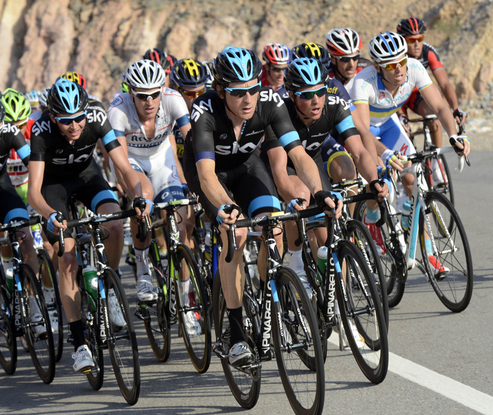 Bradley Wiggins leads, Tour of Oman 2013, stage three