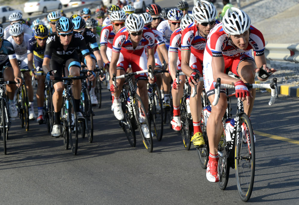 Katusha chase, Tour of Oman 2013, stage three