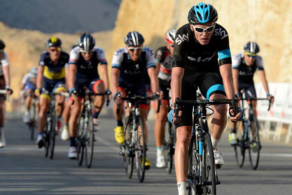 Chris Froome finishes stage three, Tour of Oman 2013 Chris Froome finishes stage three, Tour of Oman 2013