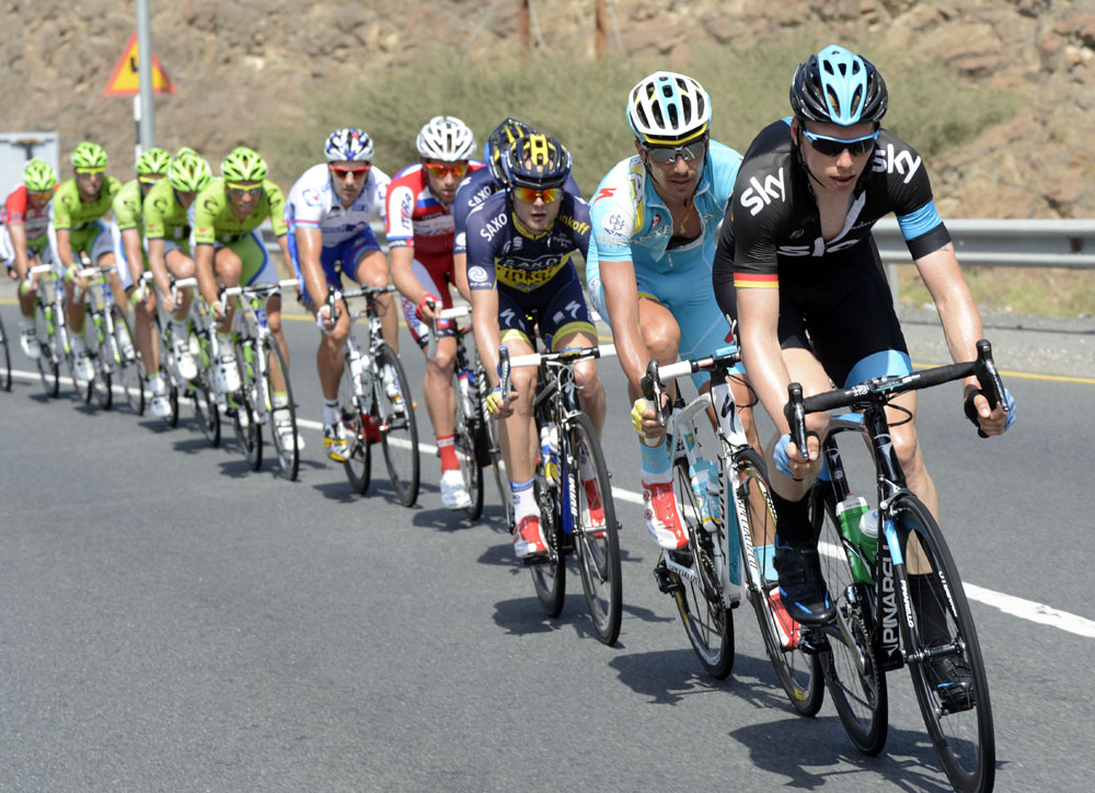 Christian Knees chases, Tour of Oman 2013, stage four