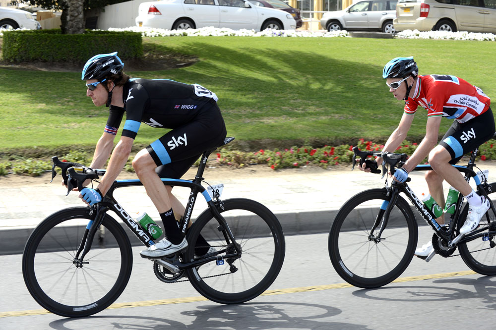 Bradley Wiggins and Chris Froome, Tour of Oman 2013, stage five