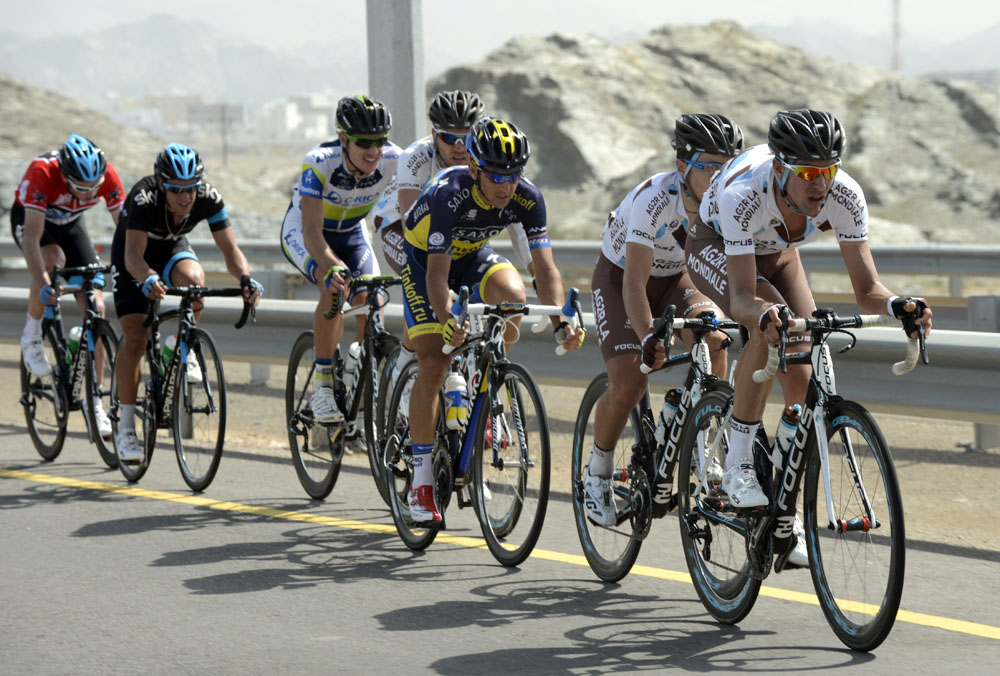 Domenico Pozzovivo leads, Tour of Oman 2013, stage five